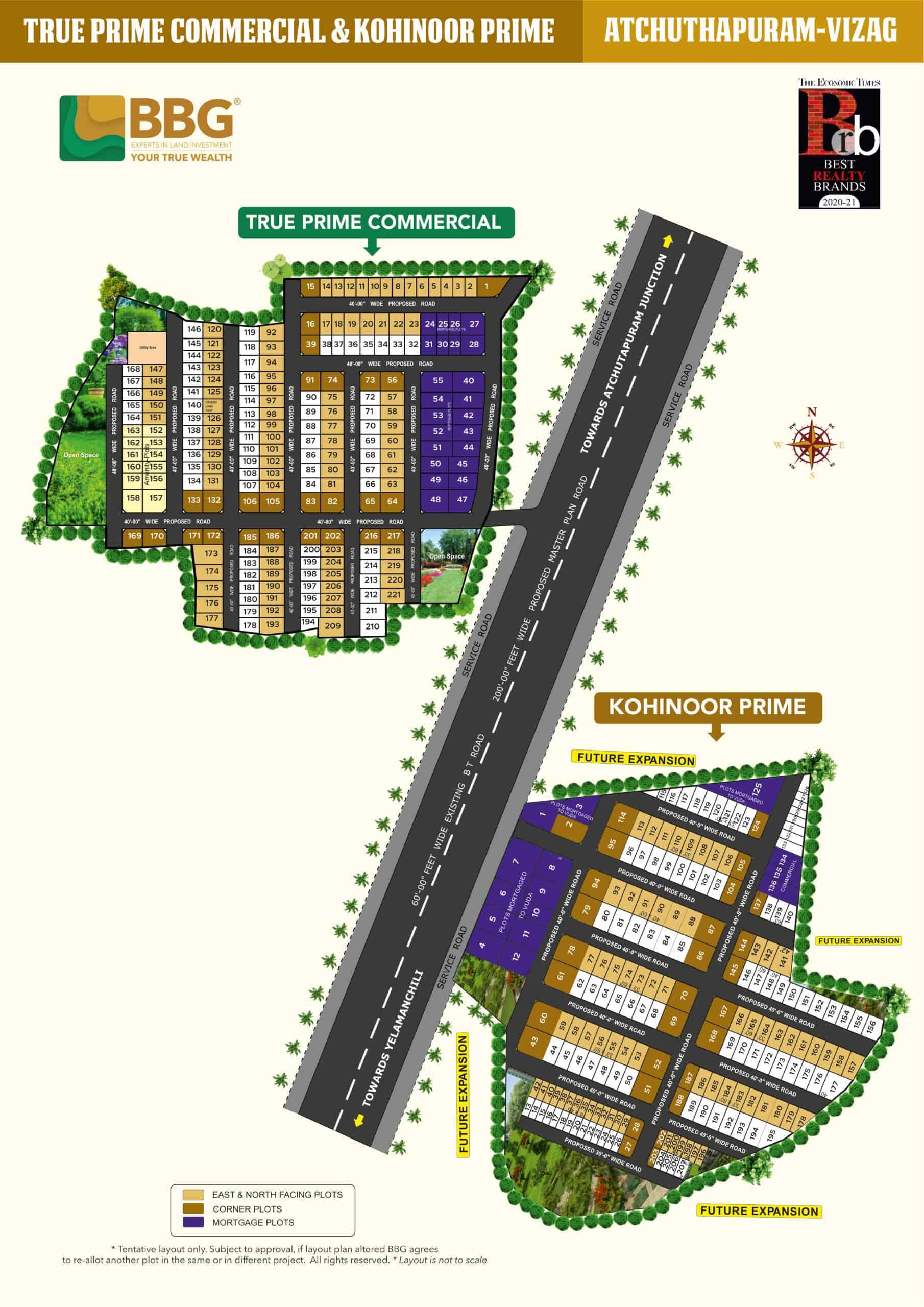 Layout Plan of VMRDA Approved Commercial Plots for Sale in Atchuthapuram