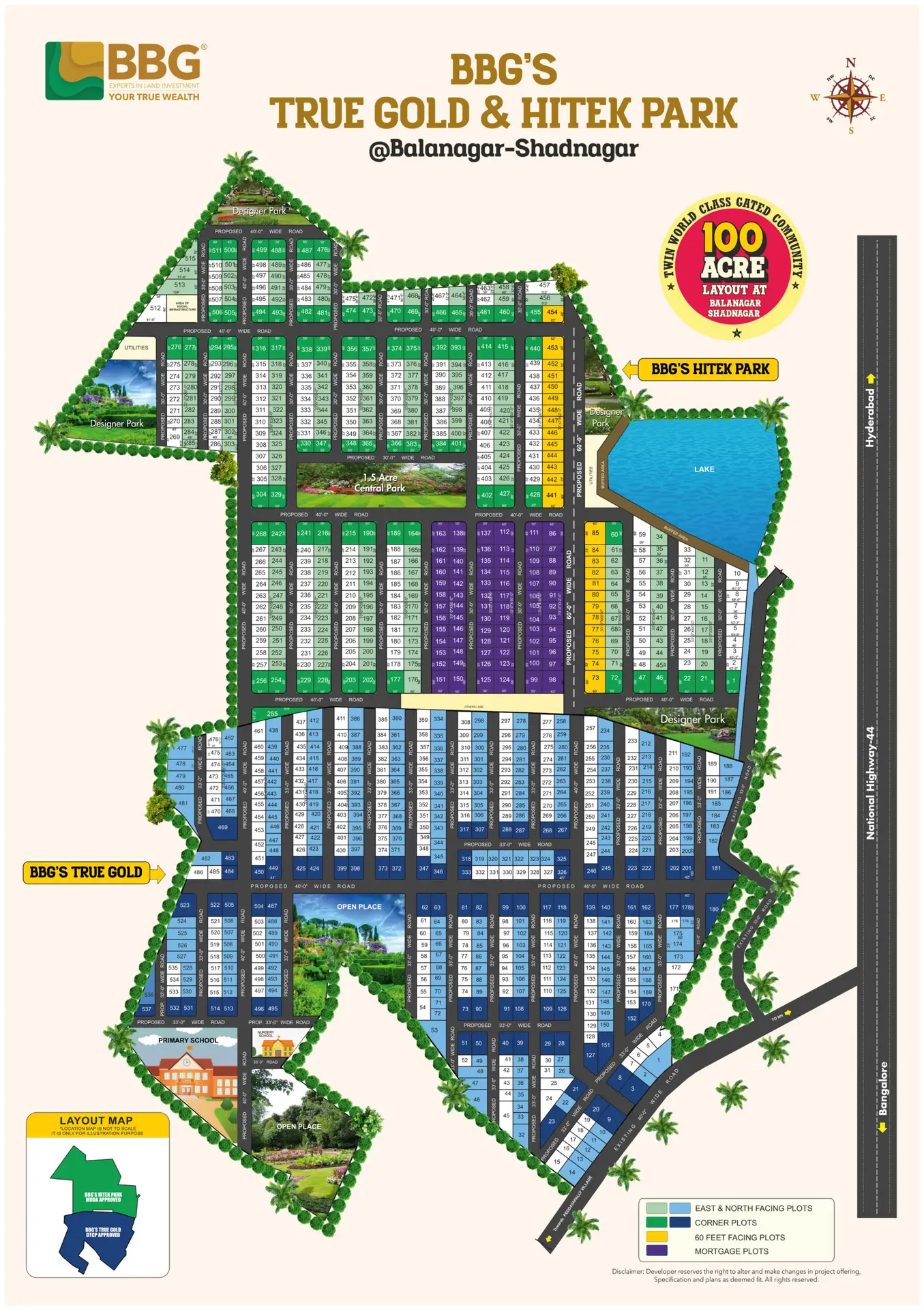 TRUE GOLD HITEK PARK BALANAGAR Approved Layout Plan
