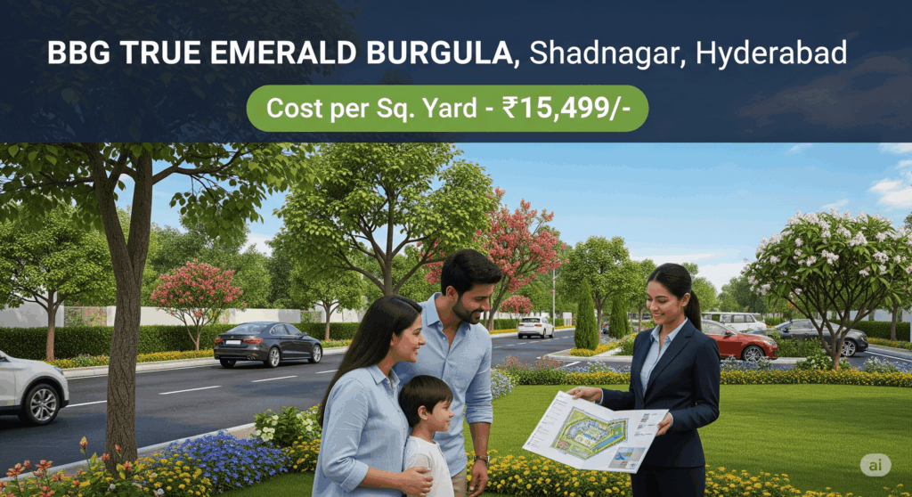 BBG True Emerald Burgula lush green residential plots in Shadnagar Hyderabad