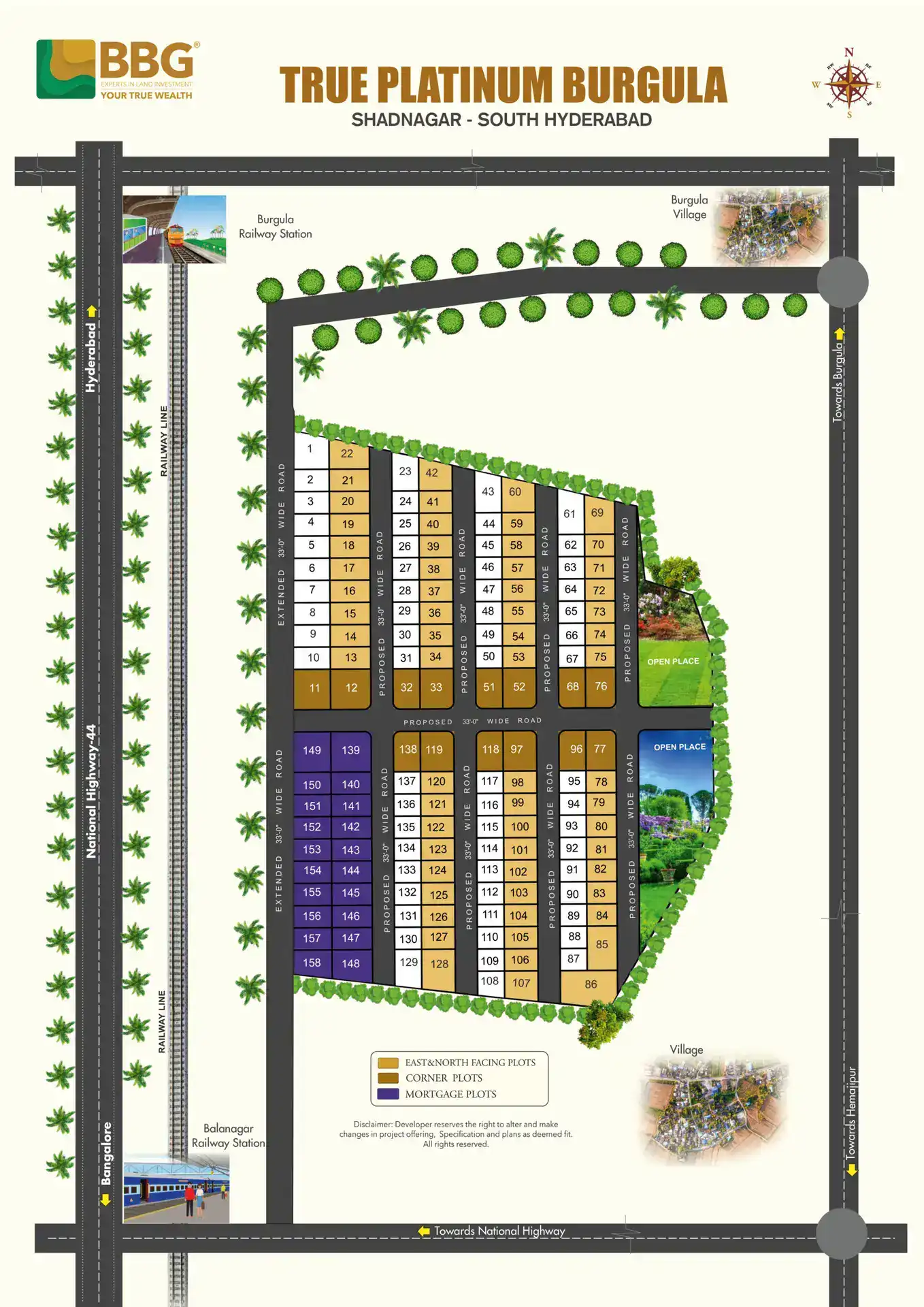 BBG True Platinum DTCP approved residential layout plan in South Hyderabad
