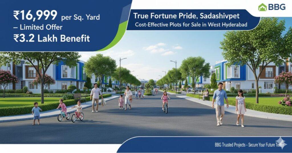 Affordable plots for sale in West Hyderabad at True Fortune Pride, Sadashivpet with gated community benefits