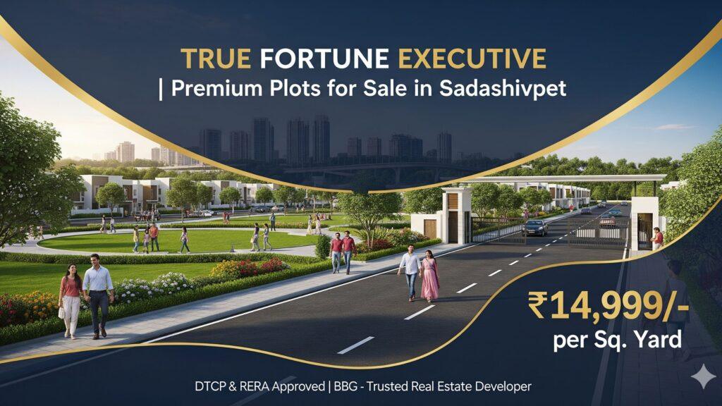 TRUE FORTUNE EXECUTIVE premium plots for sale in Sadashivpet West Hyderabad with DTCP and RERA approval